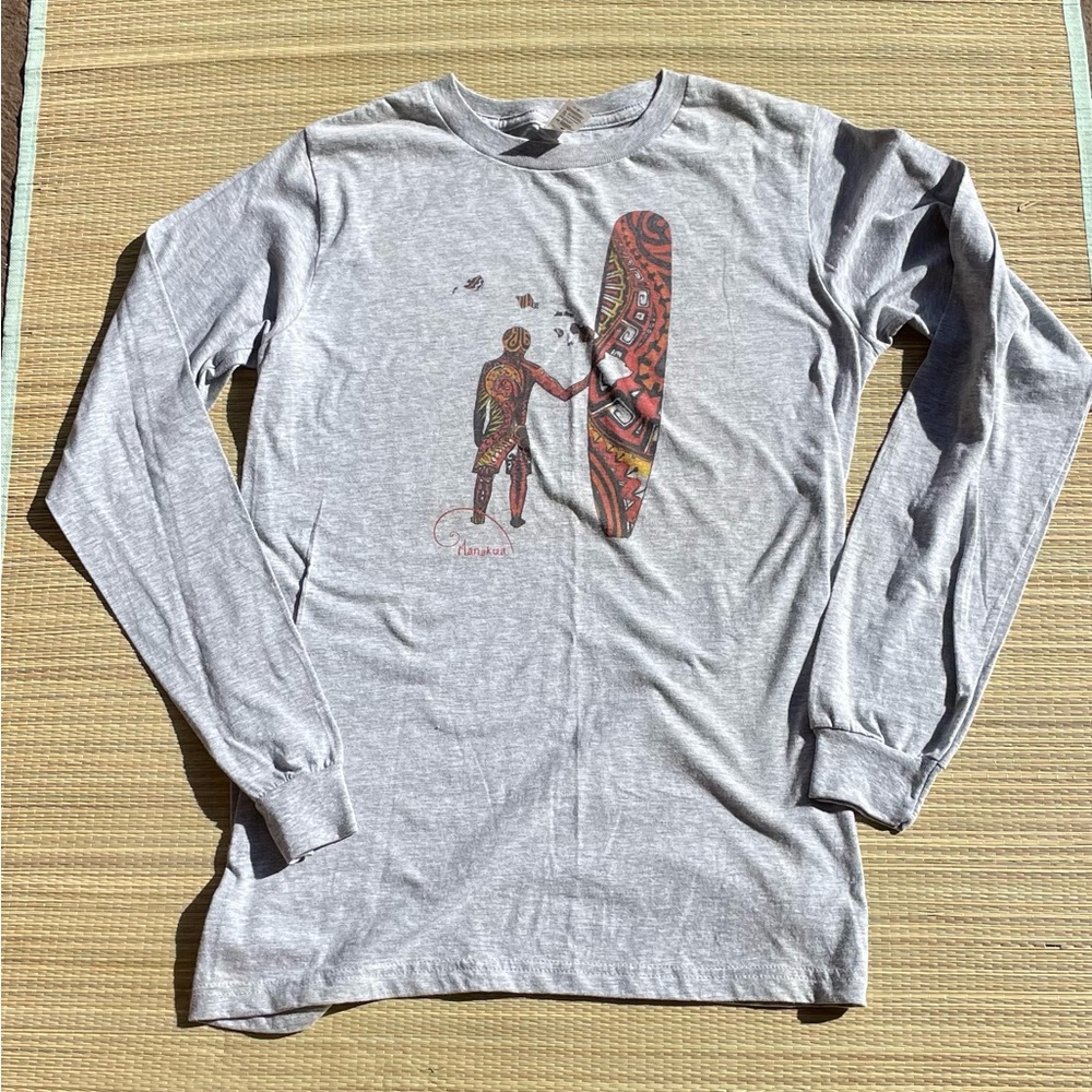 Manakua Surfer longboard surfboard design T Hawaii Men’s S long sleeve